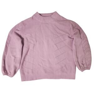 Lilac Purple Oversize Women's Knit Sweater Size Large Cotton Blend